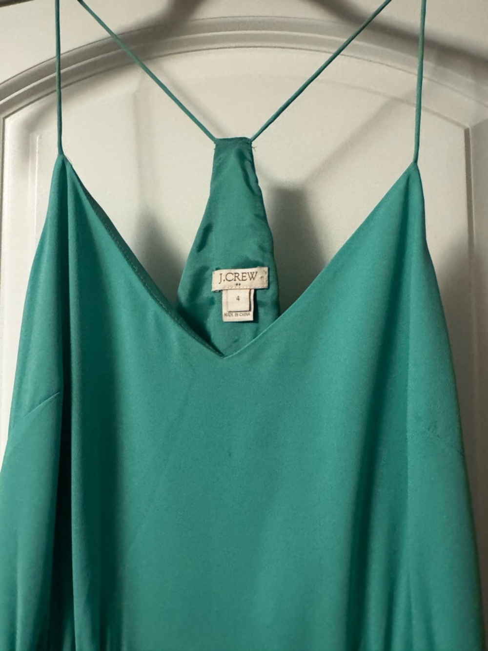 J. Crew Teal Spaghetti Strap V-Neck Camisole
